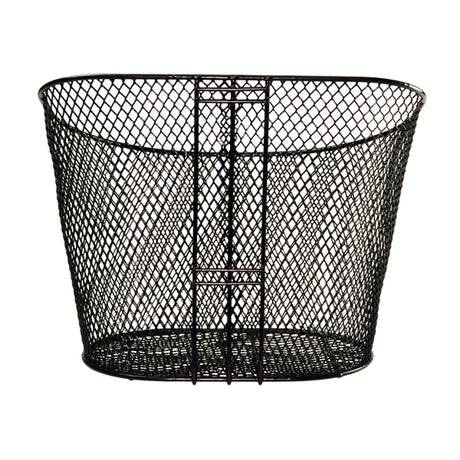 Front Basket Assembly for Pride Laser, Legend, and Maxima featuring an angled oval wire basket with brackets and screws.