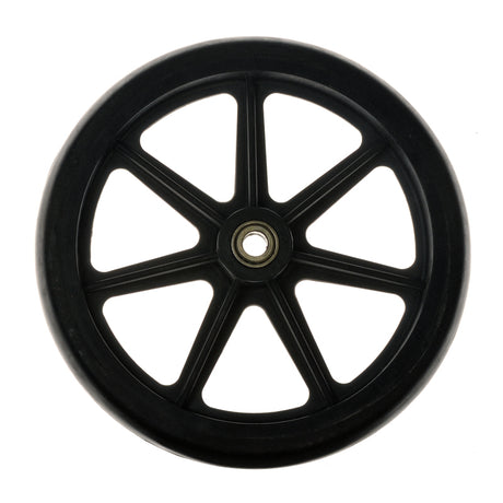 8 Front Caster Wheel for the Drive Travelite Transport Chair, featuring a black wheel with a metal center, ideal for replacing transport chair caster wheels.