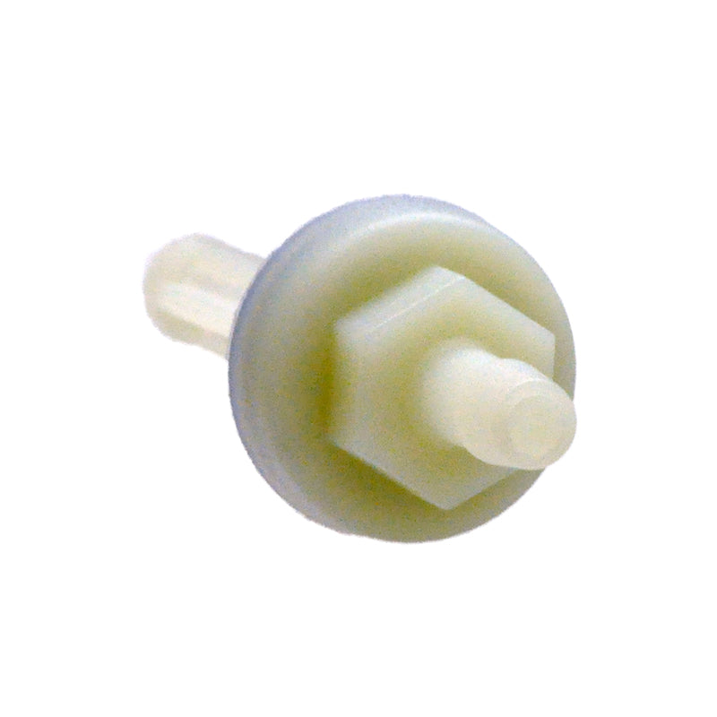 Fuel Tank Line Screen Assembly for the Realtree RT200 196cc Mini Bike, shown as a close-up of a white plastic tube with a plastic screw and cap.