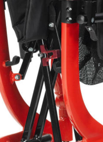 Nitro Duet Dual Function Transport Wheelchair and Rollator Rolling Walker, Red