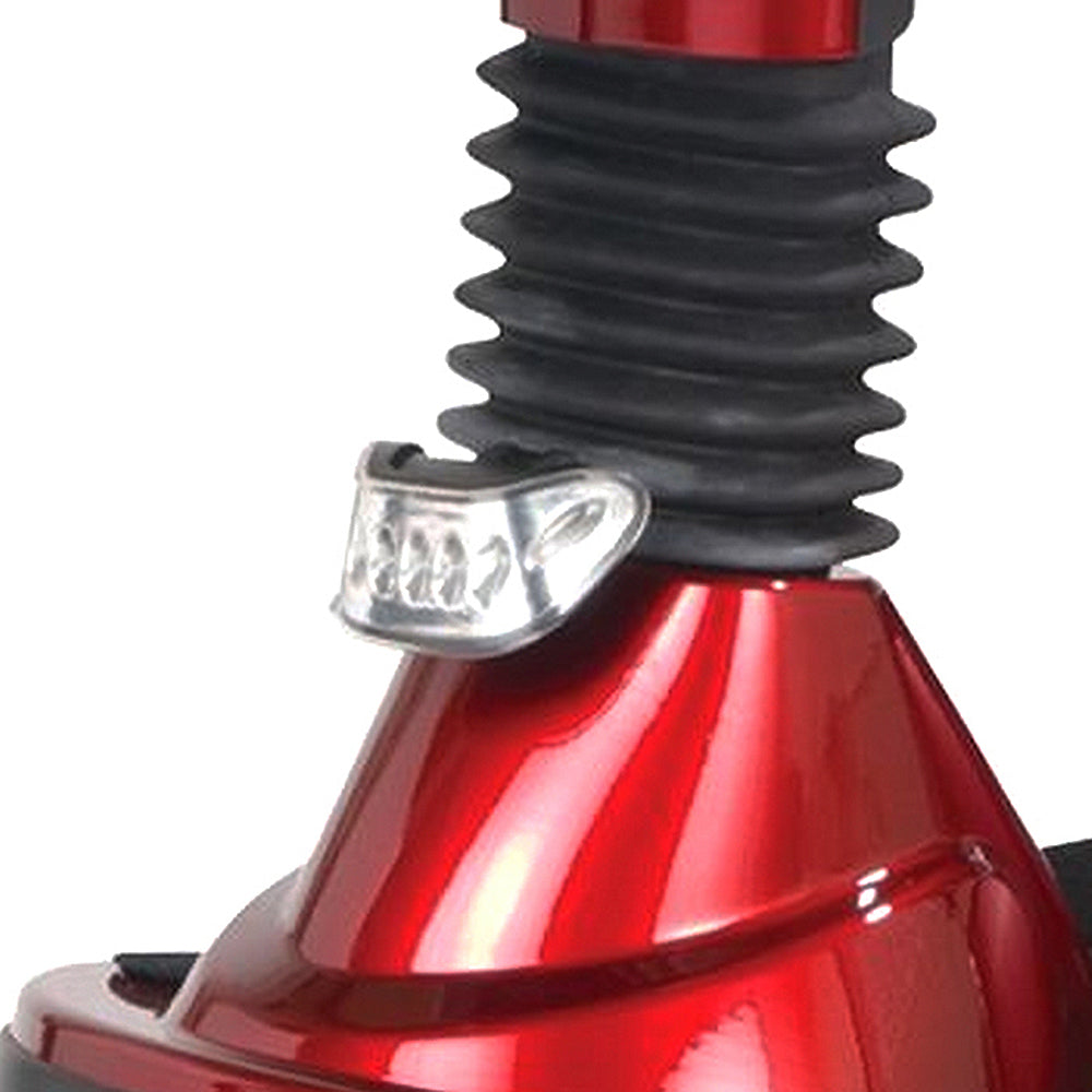 Headlight Assembly for the Golden Technologies Companion I (GC240), & Companion II (GC340, & GC440) mobility scooters, showcasing a close-up of the adjustable LED headlight mounted under the tiller boot.