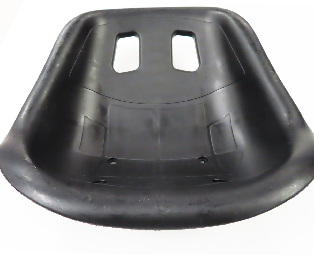 Deluxe Hoverboard Go-Kart Attachment Kit with Large Front Wheel & Suspension (Blemished) featuring a black plastic seat with holes and visible scratches.