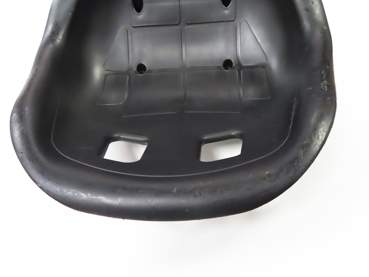 Deluxe Hoverboard Go-Kart Attachment Kit with Large Front Wheel & Suspension (Blemished) showing a black seat with holes, handlebar levers, and a front caster wheel for hoverboard conversion.