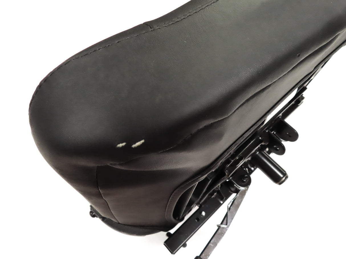17 Wide Molded Seat Assembly for Go-Go and Pride Mobility Scooters (Blemished) featuring a black seat with minor scrapes and two tiny cuts on the front upholstery.