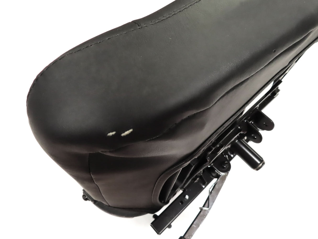 17 Wide Molded Seat Assembly for Go-Go and Pride Mobility Scooters (Blemished) featuring a black seat with minor scrapes and two tiny cuts on the front upholstery.