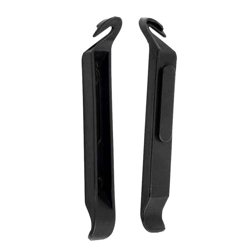 Inner Tube Patch & Repair Kit (Blemished) showing two black plastic tire levers, rubber patches, a tube of rubber cement, and a metal rasp for fixing punctured inner tubes on scooters, bikes, or dirt bikes.