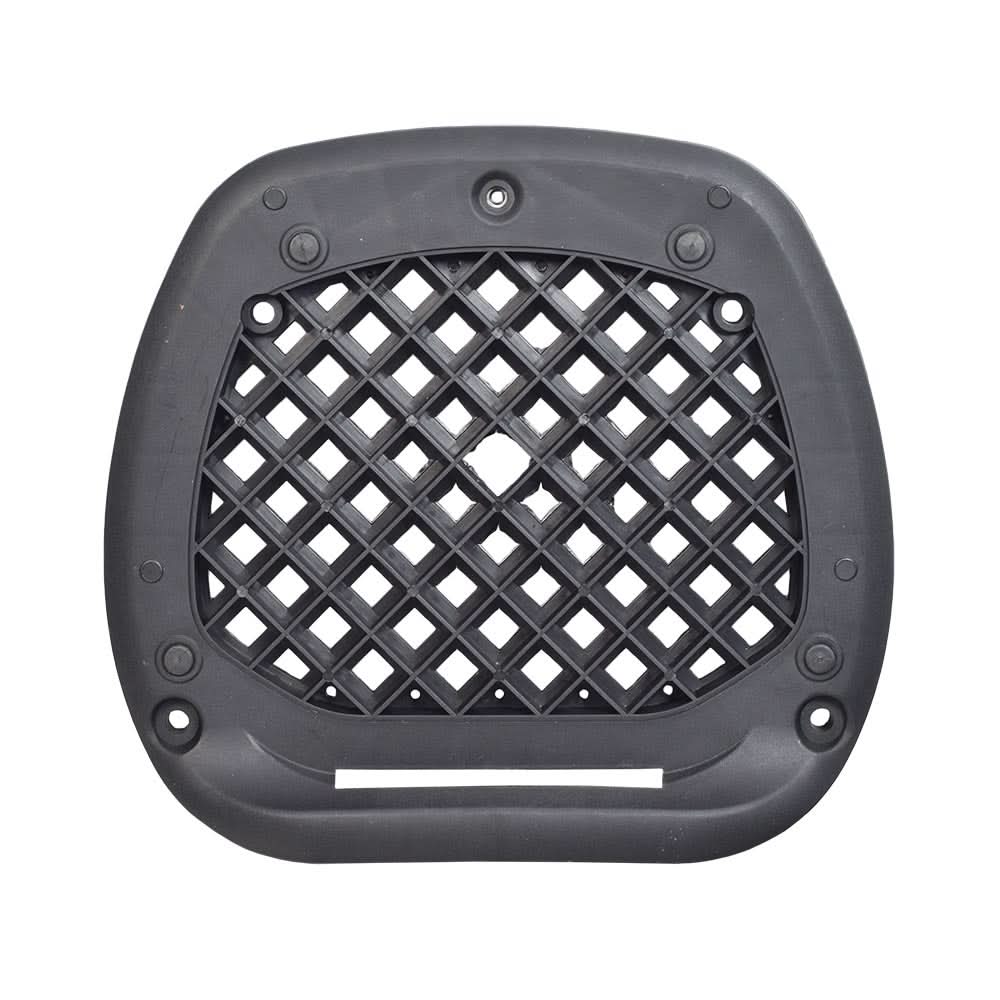 Deluxe Top Case Scooter Trunk (X-Large) (Blemished) showing a black, square plastic trunk with multiple pre-drilled mounting holes for easy attachment to a scooter's rear rack.