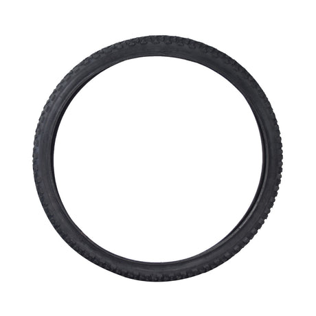 26x2 Black MTB Alpha Bite Bicycle Tire from Sunlite featuring detailed treads, ideal for mountain bikes. The close-up highlights the robust, circular design perfect for replacing worn-out bike tires.
