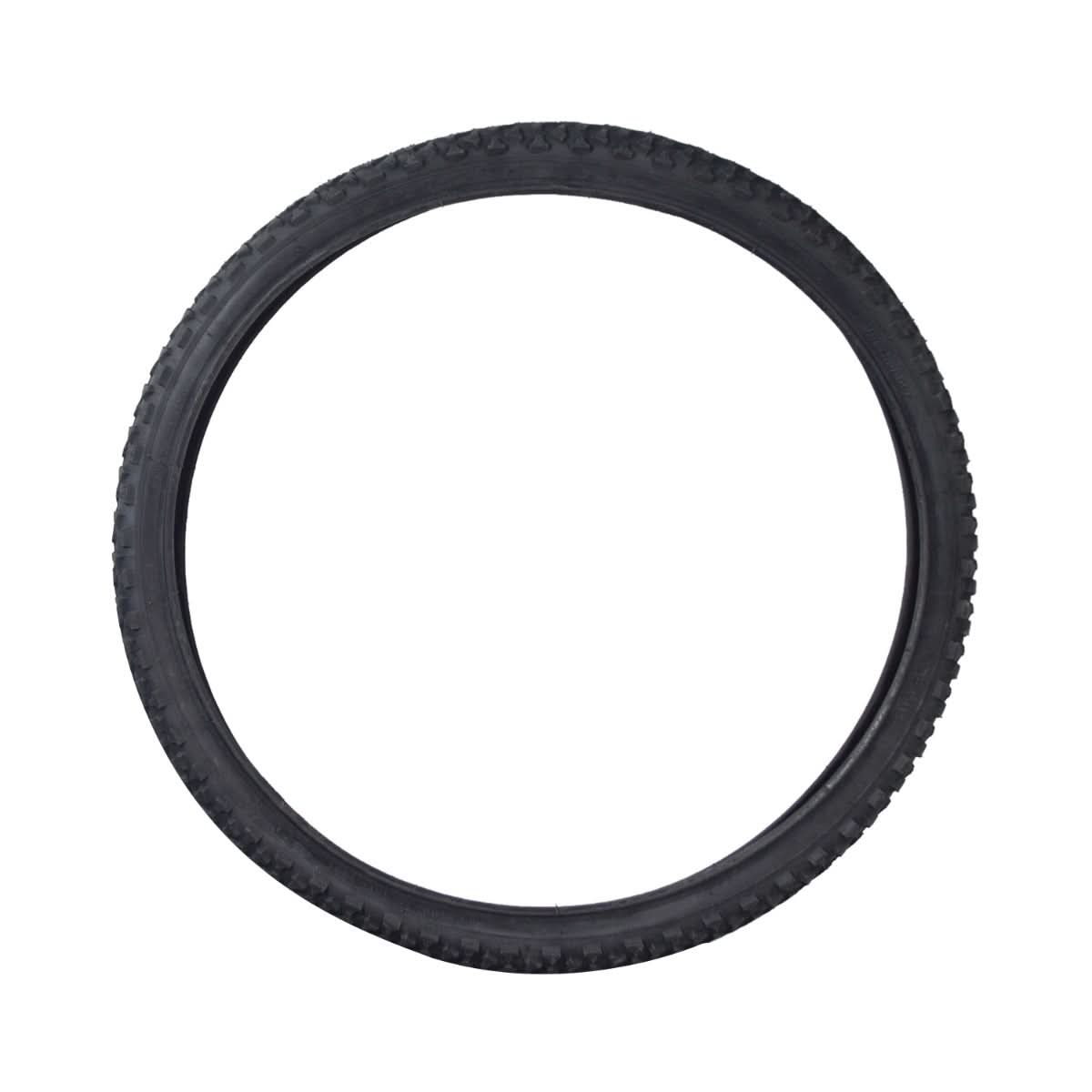 26x2 Black MTB Alpha Bite Bicycle Tire from Sunlite featuring detailed treads, ideal for mountain bikes. The close-up highlights the robust, circular design perfect for replacing worn-out bike tires.