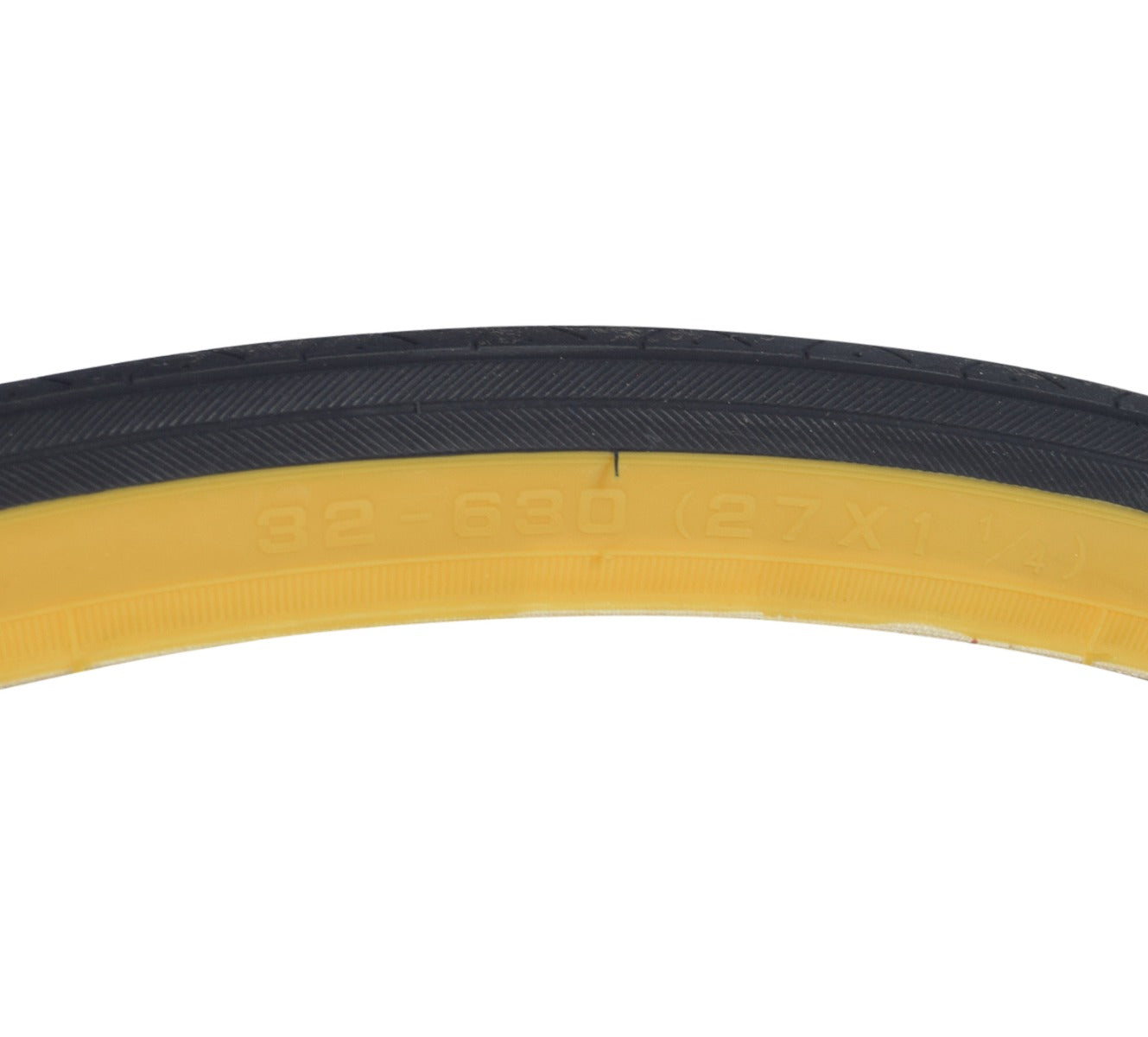 27x1-1/4 Road Raised Center CST638 Bicycle Tire from Sunlite, shown in close-up, highlighting its textured tread and robust design, ideal for replacing old bike tires.