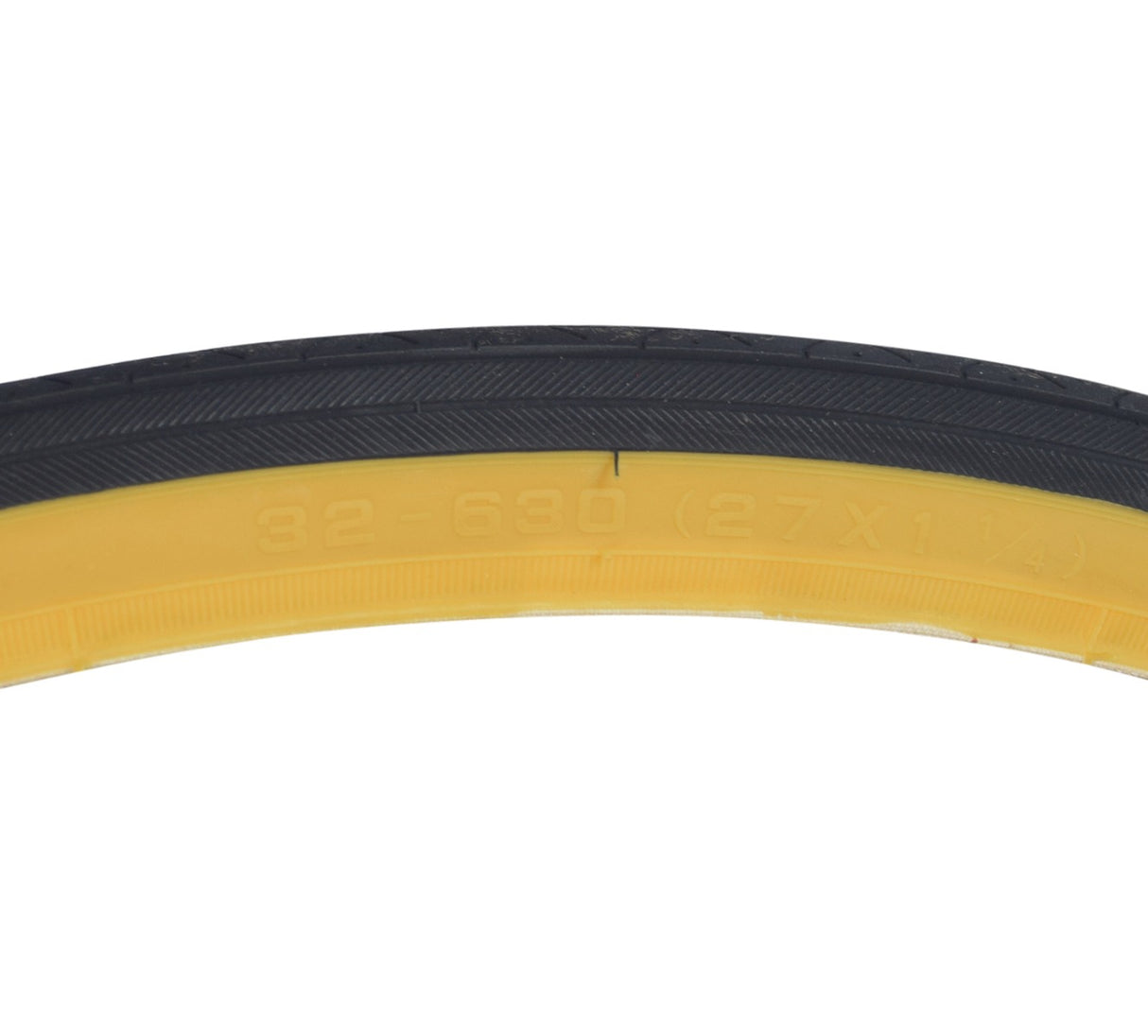 27x1-1/4 Road Raised Center CST638 Bicycle Tire from Sunlite, shown in close-up, highlighting its textured tread and robust design, ideal for replacing old bike tires.