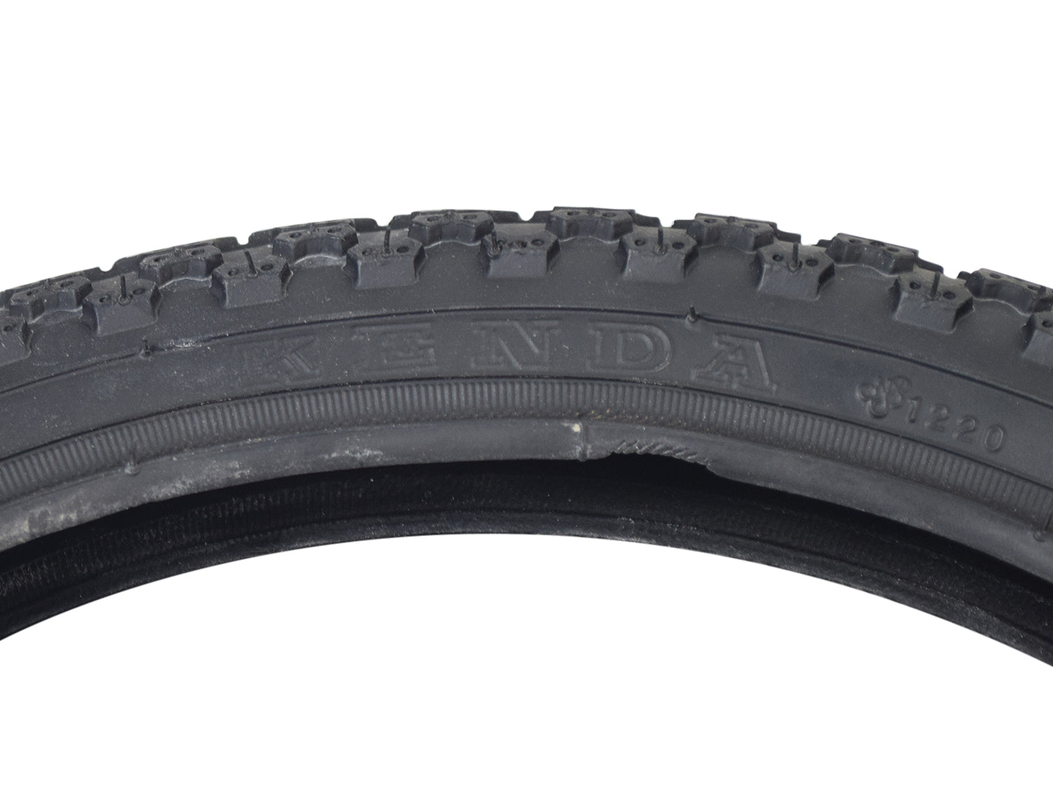 Close-up of the 16x1.75 MX3 Bicycle Tire from Sunlite, highlighting its detailed tread pattern and sturdy synthetic rubber material, ideal for replacing old bike tires.