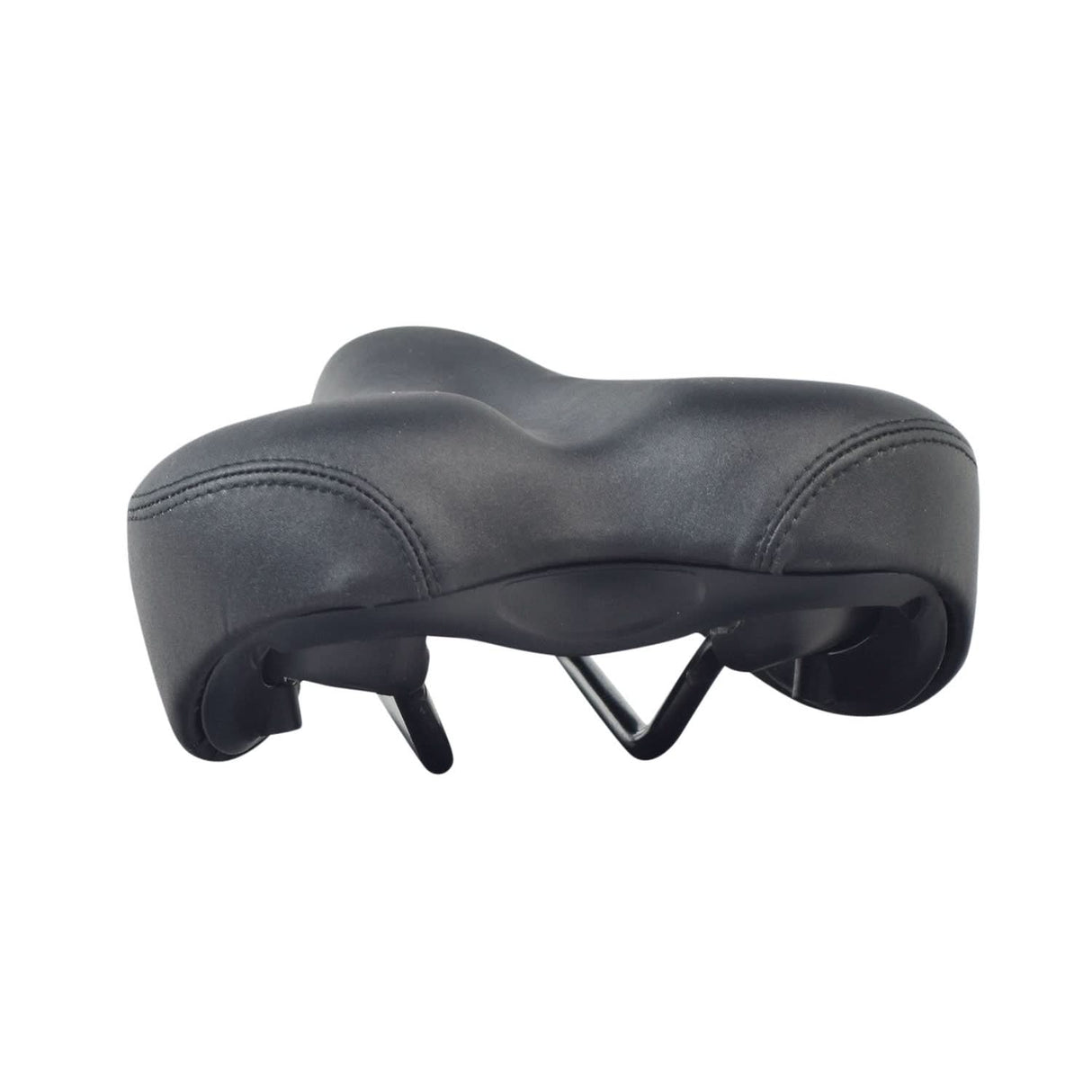 Replacement Seat for the ANCHEER 26 350W Electric Mountain Bike, featuring a padded black street-style design with a comfortable shape and steel rails, shown in close-up against a white background.