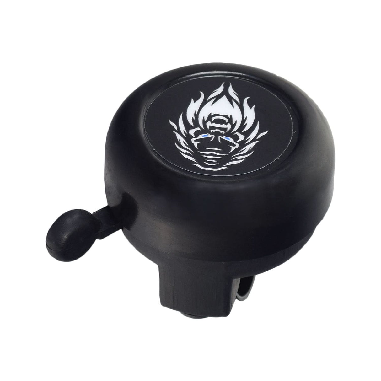 Sasquatch Bicycle and Scooter Bell - Monster Scooter Parts Exclusive! features a black bell with a white Sasquatch face, perfect for any standard 7/8 handlebar, adding style and a crisp chime to your ride.