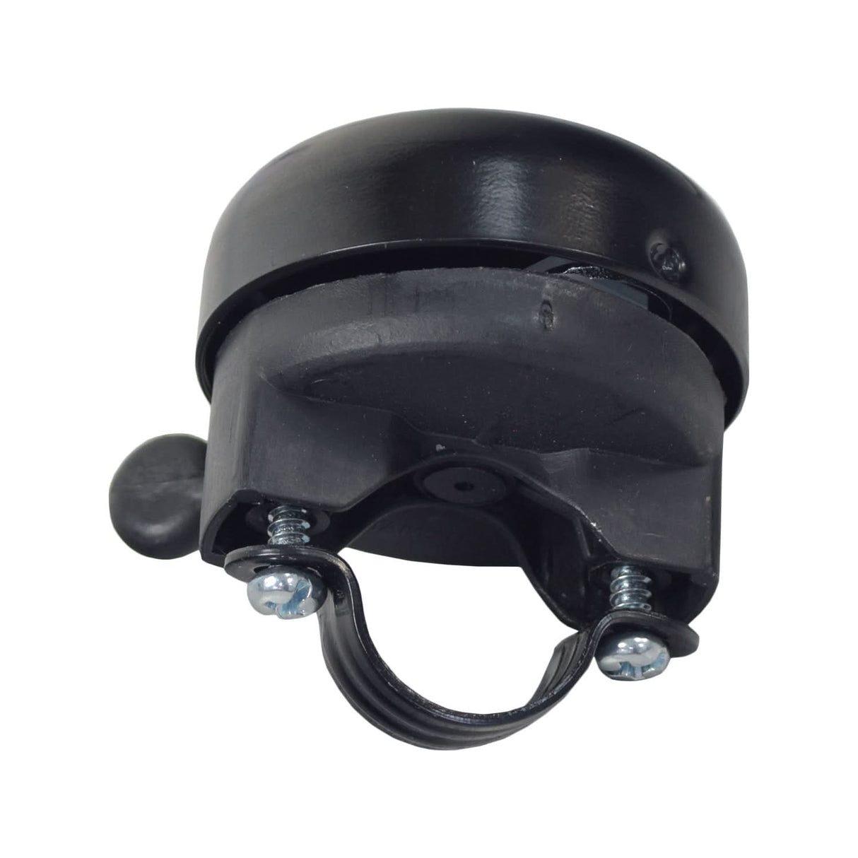 Sasquatch Bicycle and Scooter Bell - Monster Scooter Parts Exclusive! A black bicycle bell with a strap and screws, designed to fit any standard 7/8 handlebar.