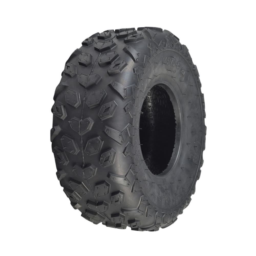 145/70-6 Tire with Knobby Tread for Coleman CC100X & CT100U Mini Bikes (Set of 2), featuring a close-up view of the tire's knobby tread pattern designed for improved traction on various surfaces.