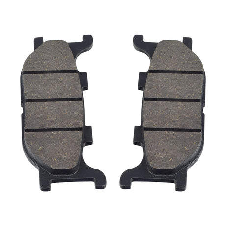 Front Brake Pads for Tank Touring 150DE and Roketa Bali 150, shown as a pair of black brake pads in a close-up view, highlighting their easy installation and asbestos-free material.