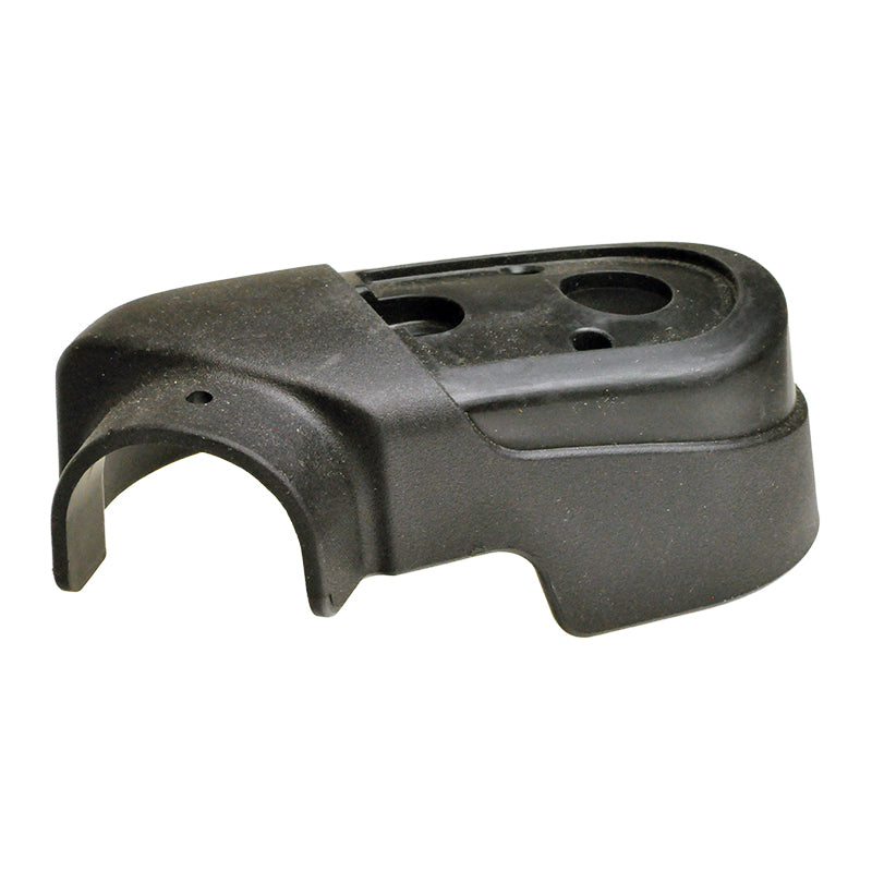 Caster Arm Cover for the Jazzy 600, 600XL, Quantum Q600, & Q600XL: A black plastic object with holes, designed to protect caster bearings, ensuring longevity and security for your mobility device.