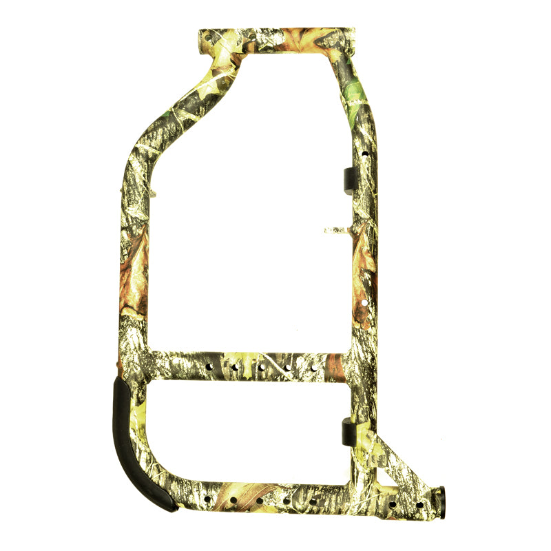 Mossy Oak Left Frame Assembly for the Lifestream XF Manual Wheelchair featuring a camouflage frame with sleek black handles, designed for durability and style.