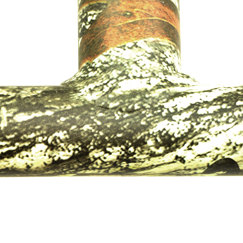 Close-up of the Mossy Oak Left Frame Assembly for the Lifestream XF Manual Wheelchair, showcasing its cylindrical pipe structure essential for wheelchair assembly.