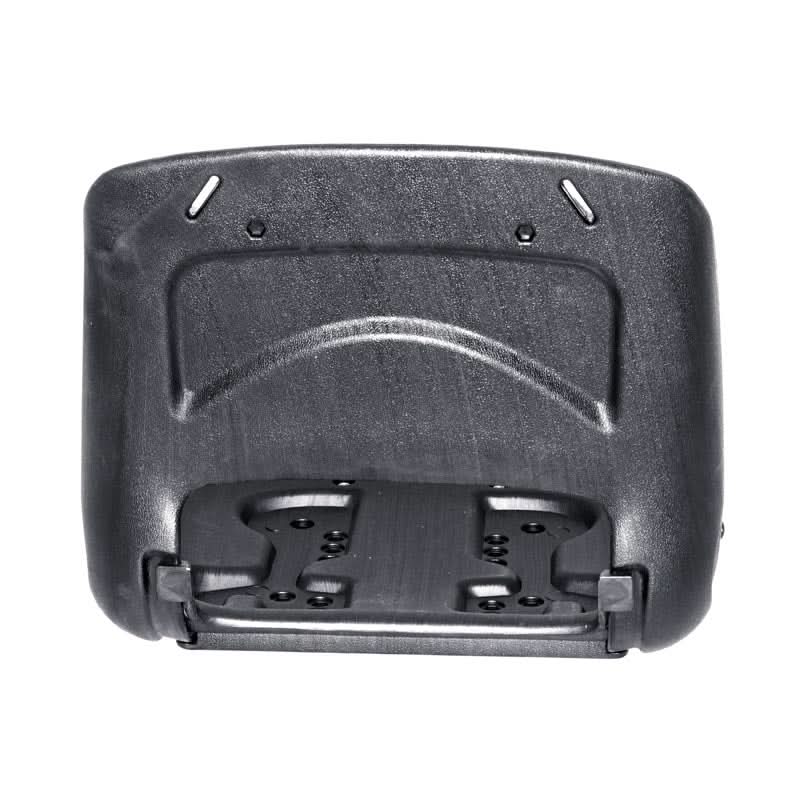 Molded Seat Frame Assembly for the Pride Celebrity X (SC400/SC4001/SC440/SC4401) showing a durable black plastic seat back and base with multiple holes. Cushions and covers sold separately.