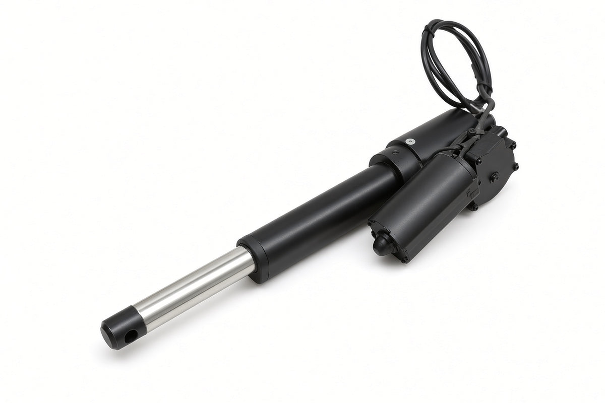 MOT136738 power tilt actuator for the Quantum Q6 Edge with TRU-Balance 3 seating, showing the motor, steel extension rod and cable