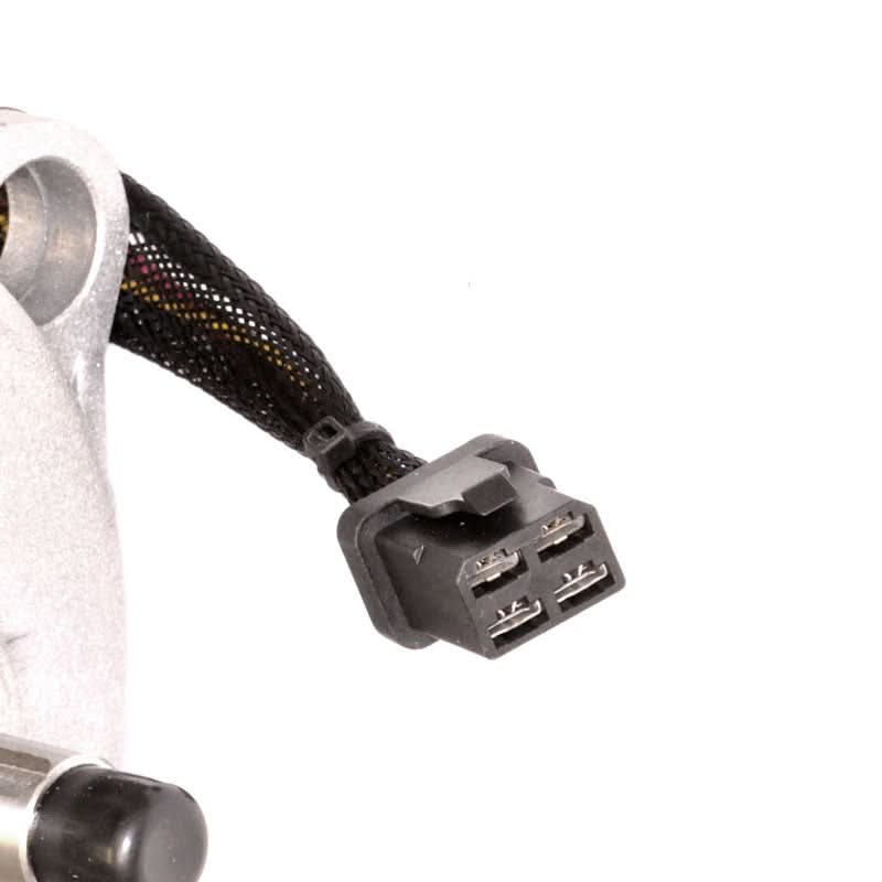 Close-up of the Drive Motor Assembly (CM808-075A/CM808-075B) for the Jazzy Select & Select GT, showing the black cable, plug, and metal pipe components of the motor and brake assembly.