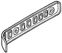 Muffler Protector for Honda Helix CN250 (All Models) (OEM) – a line drawing of the metal bar, illustrating the precise design and specifications matching the original part for the Honda Helix.