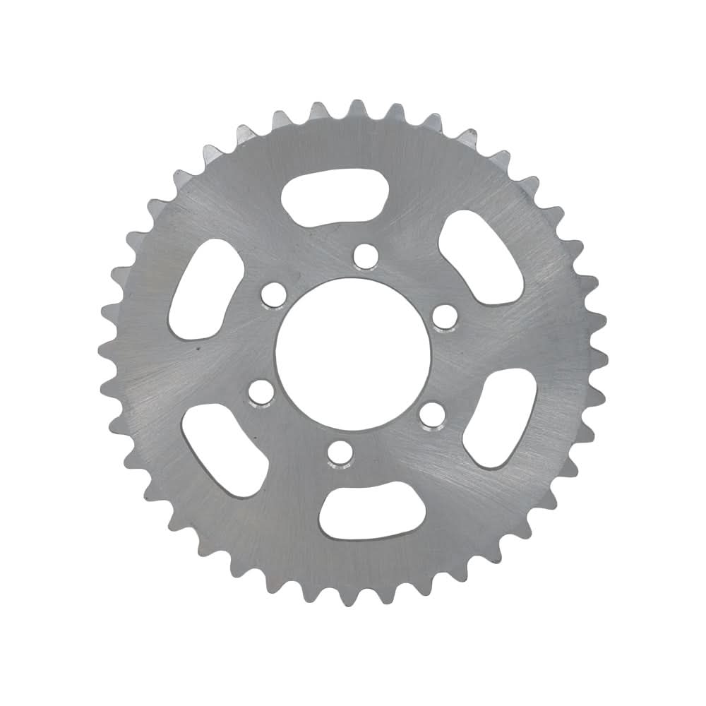 Close-up of a #35 Chain 40 Tooth Sprocket for the TaoTao GK80 Go-Kart, showing its circular metal form with six mounting holes, integral to the jackshaft assembly.