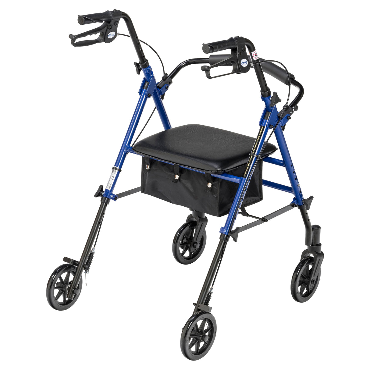 Adjustable Height Rollator Rolling Walker with 6" Wheels
