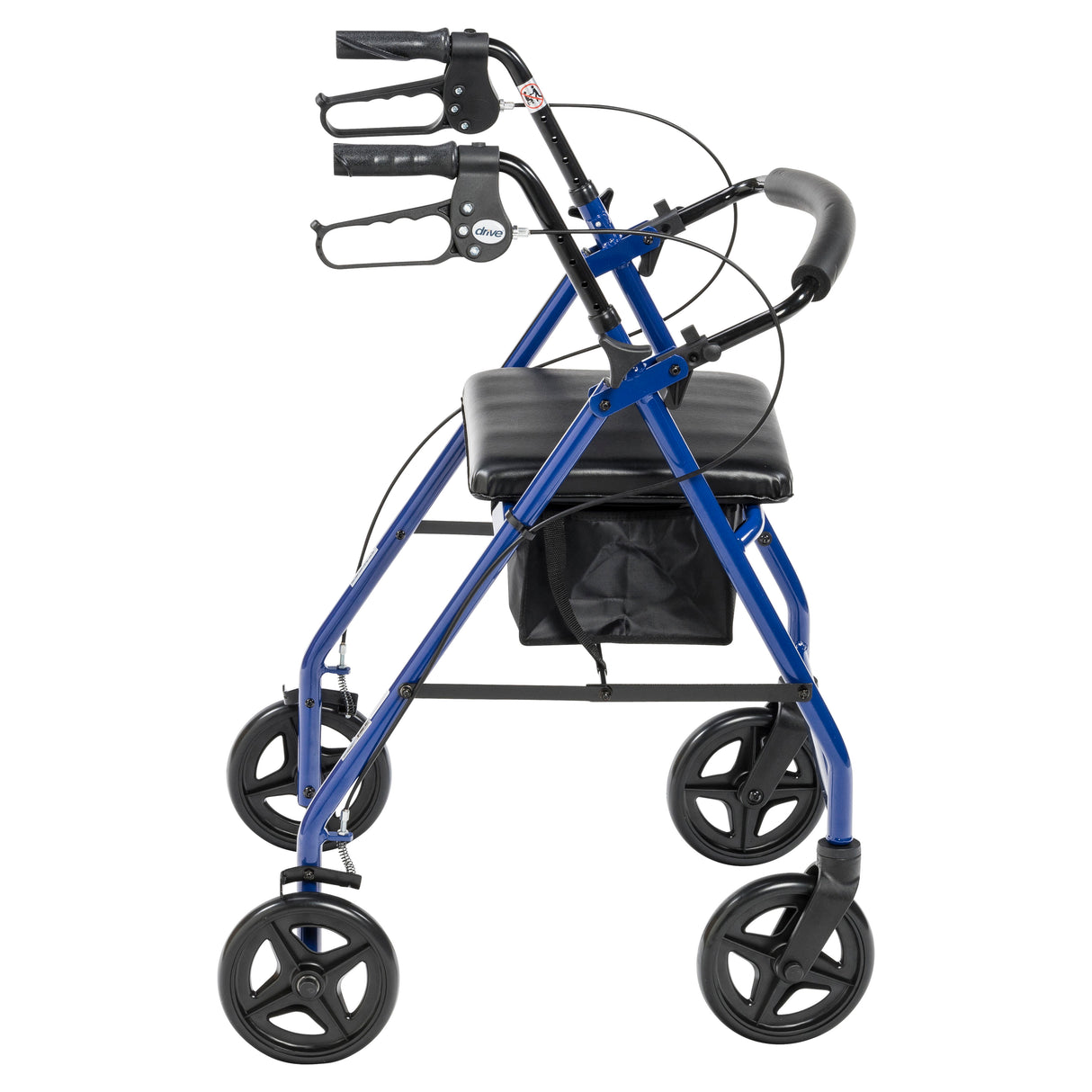 Aluminum Rollator Rolling Walker with Fold Up and Removable Back Support and Padded Seat