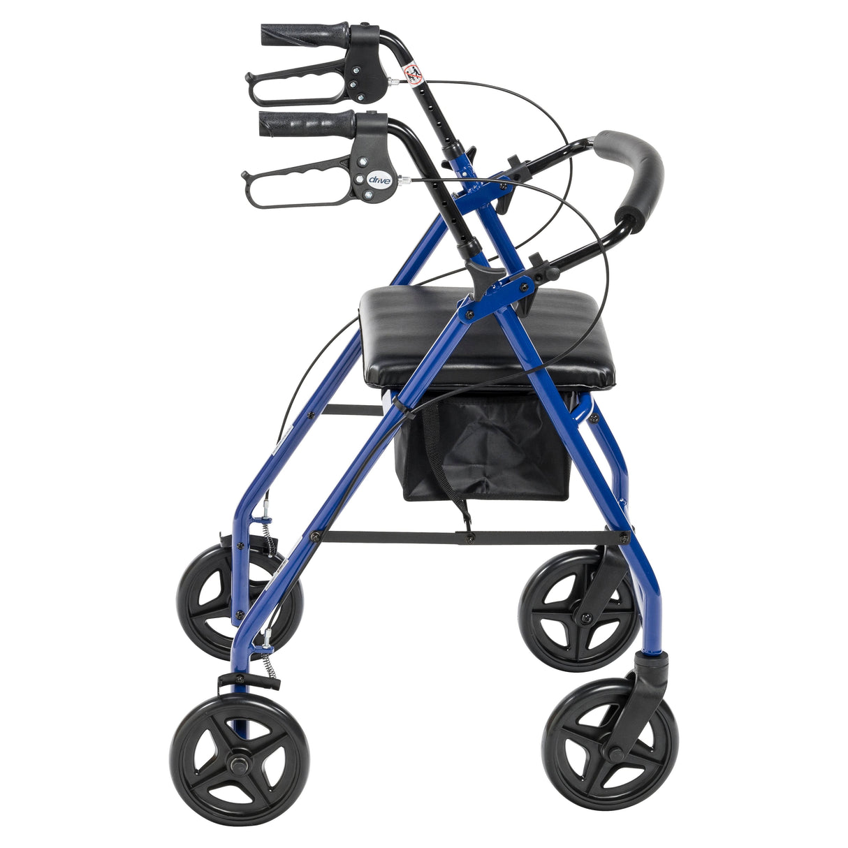 Aluminum Rollator Rolling Walker with Fold Up and Removable Back Support and Padded Seat