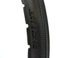 25x1 (20-559) SHOX High Performance Black Urethane Tire for Wheelchairs, shown as a solid black ring of synthetic rubber designed for durability and flat-free use.