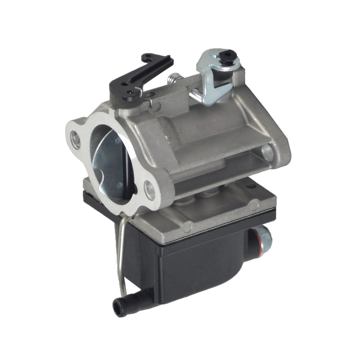 Carburetor 640065 for Tecumseh OHV125, OHV130, and OHV135 engines, shown in a close-up image highlighting the mechanical components and structure, essential for garden tractors and ride-on lawn mowers. Gasket included.