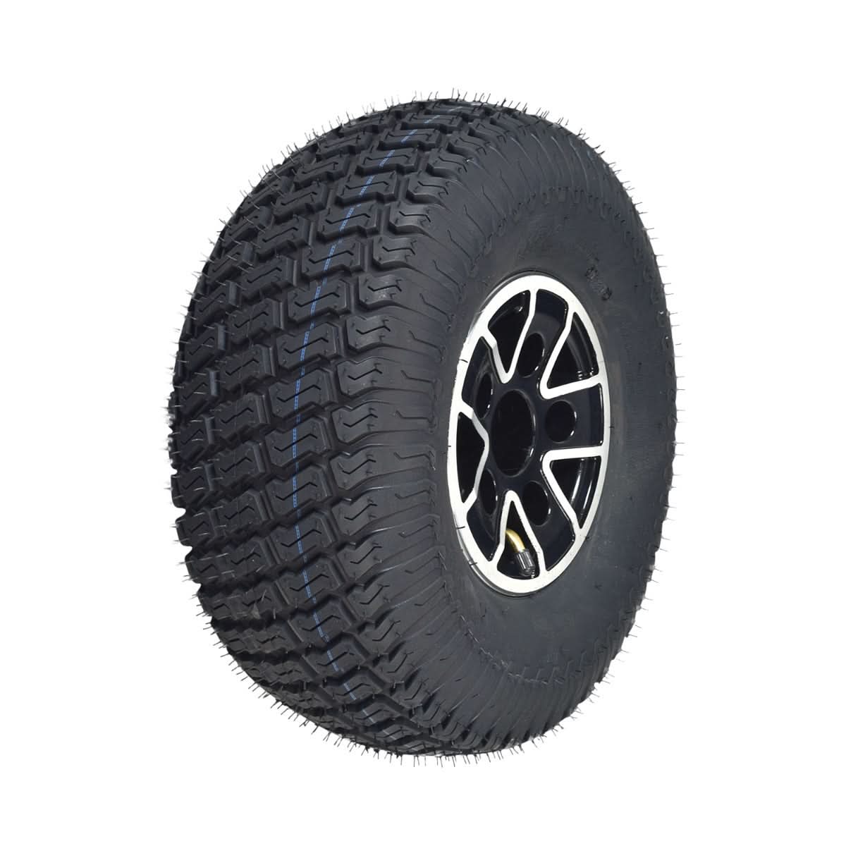 14.5 Front or Rear Pneumatic Wheel Assembly for Pride Wrangler (MV600) & Baja Wrangler 2 (BA400) Mobility Scooters, featuring a black tire with a silver rim, designed for outdoor use.