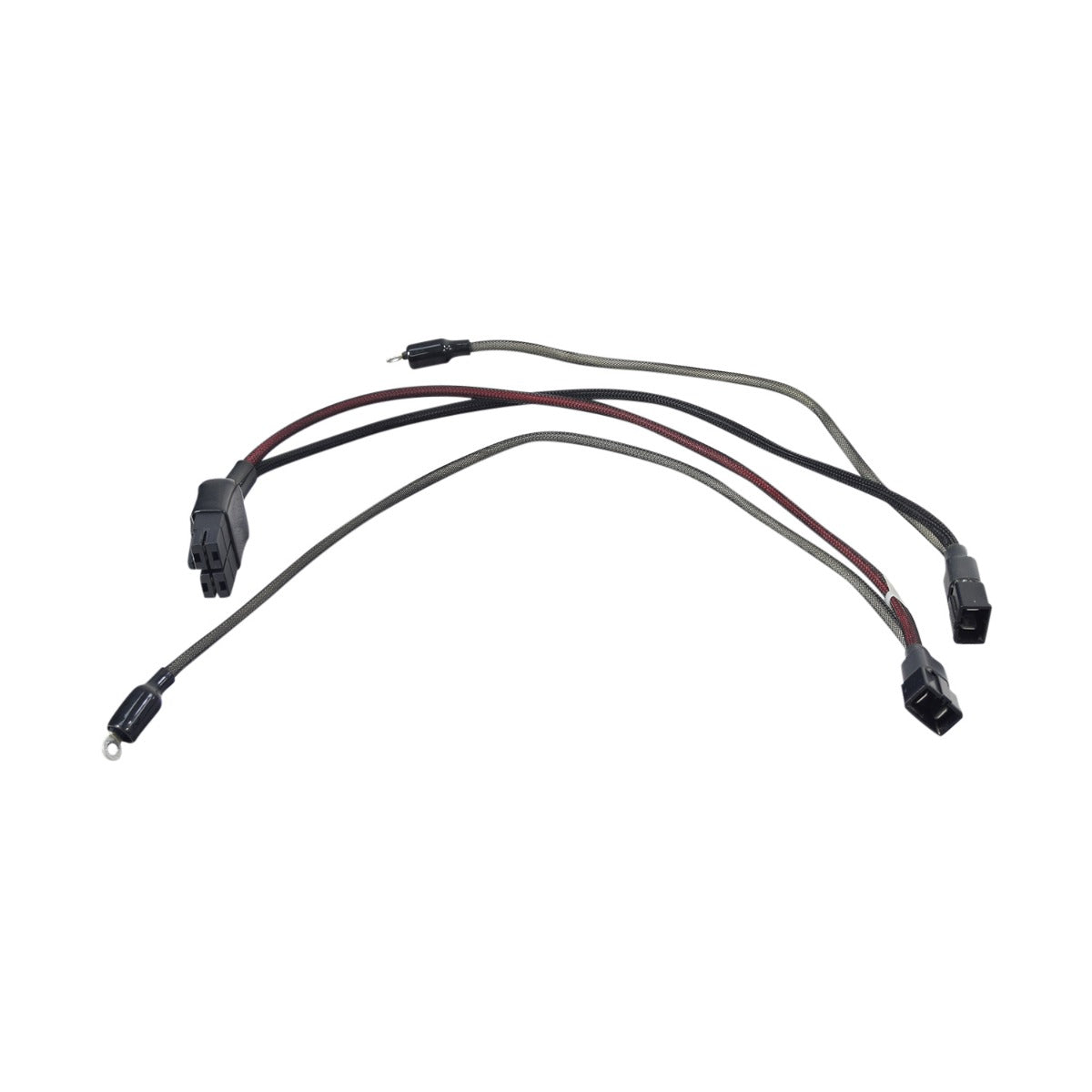 Main Battery Harness for Jazzy 614, 614HD, & Quantum Q614 Power Chairs (Old Style) featuring a bundle of black and grey wires with multiple connectors and a plug, designed for pre-2018 models.
