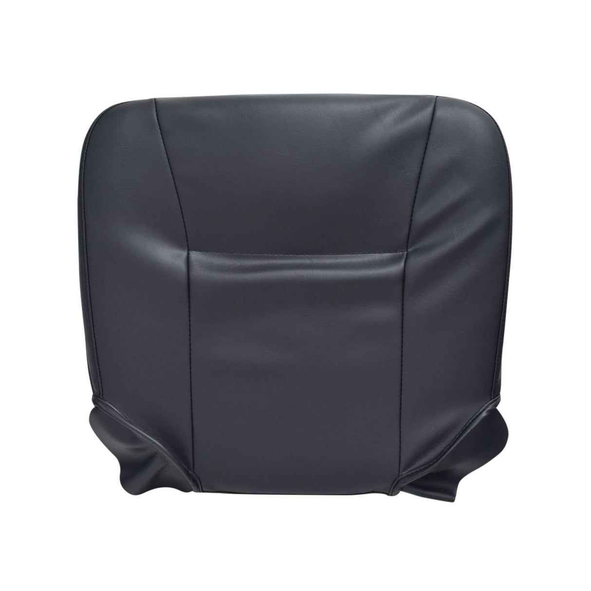 Black Vinyl Seat Base for Go-Go and Pride Revo (SC60/SC63/SC64) Mobility Scooters, featuring a black leather cushion with foam insert, shown close-up on a white background.