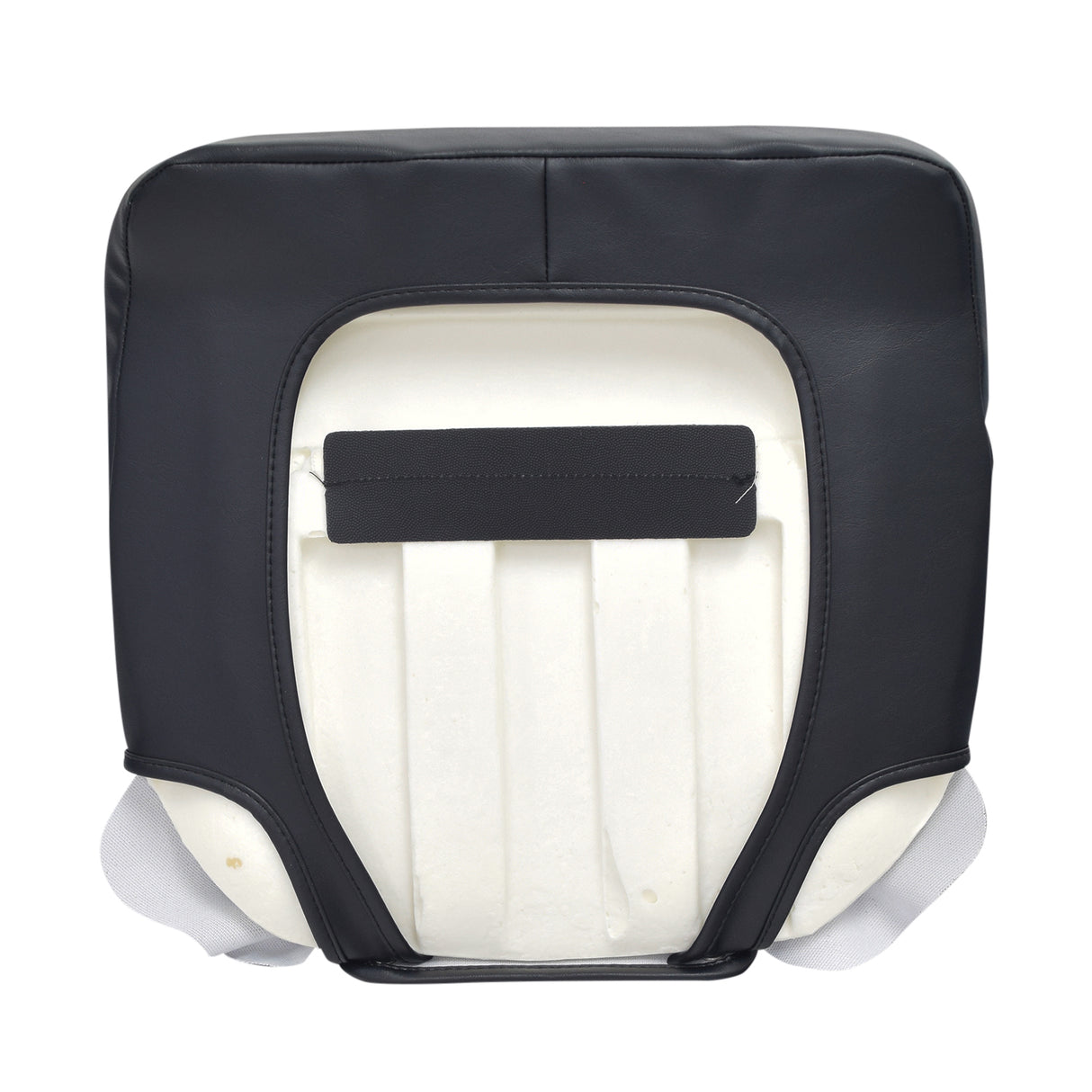Black Vinyl Seat Base for Go-Go and Pride Revo (SC60/SC63/SC64) Mobility Scooters (Blemished), featuring a padded seat with white stitching and a black vinyl cover, including a foam insert.