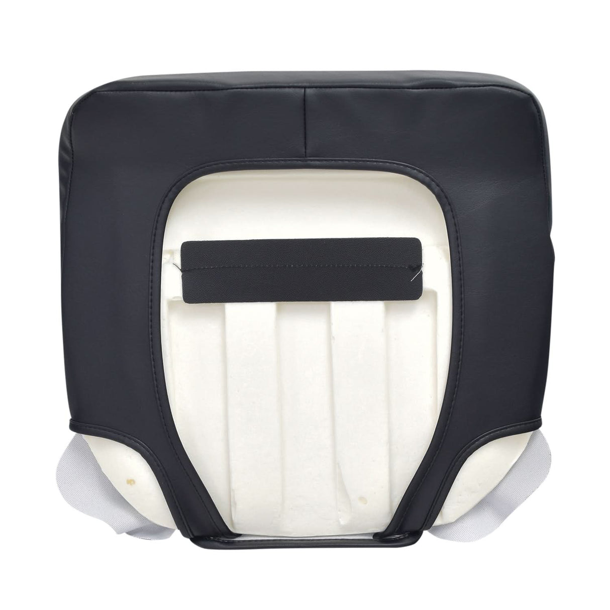 Black Vinyl Seat Base for Go-Go and Pride Revo (SC60/SC63/SC64) Mobility Scooters (Blemished), featuring a padded seat with white stitching and a black vinyl cover, including a foam insert.