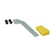 Brake Freewheel Lever & Cap for the Go-Go Elite, Ultra X, & Pride Travel Pro, featuring a metal lever with holes, yellow rubber cap, and two black screws for motor disengagement.