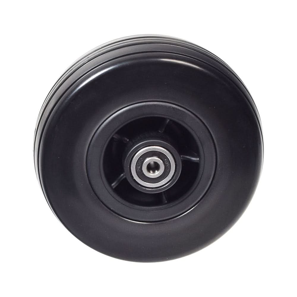 6x2 Front & Rear Caster Wheel for the Quantum Q6 Edge 2.0 & Q6 Edge 2.0 X Power Chairs, featuring a solid, flat-free tire with a ribbed tread and metal center.