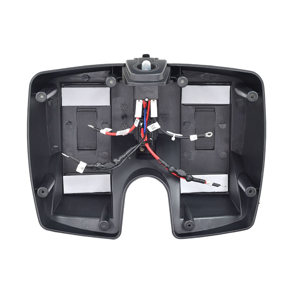 Battery Box Assembly for the Go-Go Elite Traveller Plus (SC53/SC54) featuring a black rectangular device with visible wires, used as an OEM replacement or pre-charged backup power source.