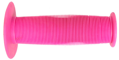 Pink BMX Turbo Handlebar Grips for Bikes & Scooters (Set of 2) - A pair of high flange design, durable kraton rubber grips suitable for enhancing the comfort and style of bike or scooter handlebars.