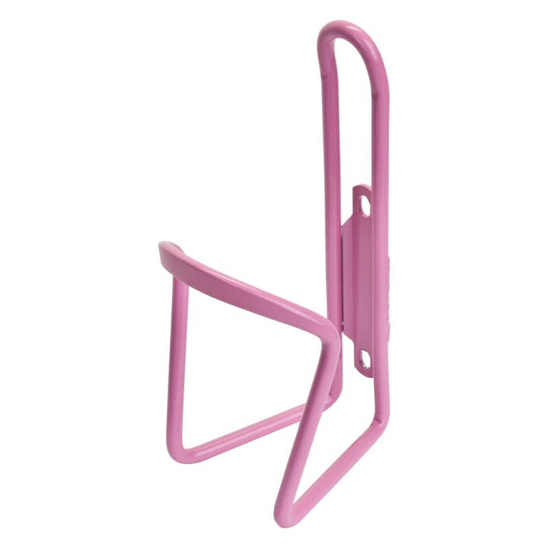 Pink Bottle Carrier for Bikes & Scooters, shown as a lightweight alloy holder with a sleek design, suitable for securely holding bottles on bikes and scooters.