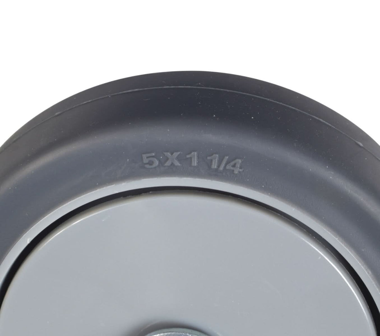 Close-up of the Rear 5 Caster Assembly with Swivel and Brake for Invacare Patient Lifts, showing the wheel and part of the brake mechanism.