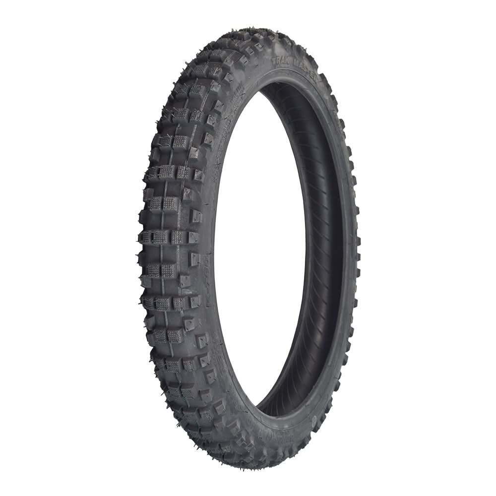 2.50-14 (60/100-14) Trakmaster II Dirt Bike Tire with K760 Tread featuring deep tread pattern and robust sidewall construction for enhanced cornering and racing performance.