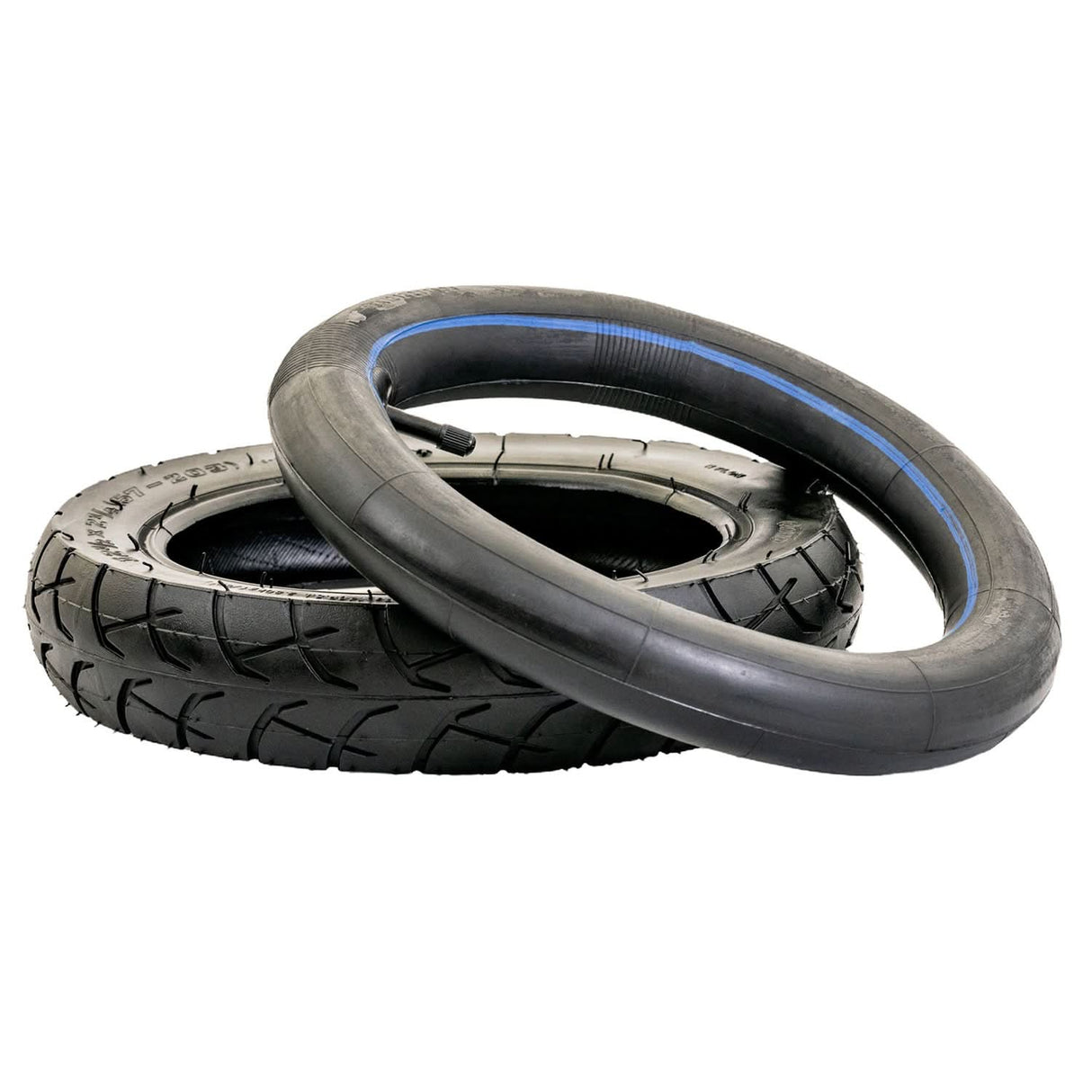 A pair of 12-1/2x2-1/4 Razor Pocket Mod Wide Tread Tires stacked together, showcasing the thick, durable tread pattern ideal for electric scooters.