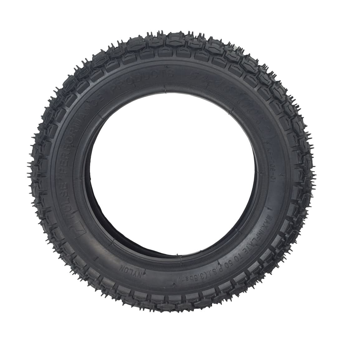 10x2 (54-152) Rear Tire for the Pulse EM-1000 Electric Dirt Bike & Street Cruiser E-Motorcycle, featuring a mildly aggressive KF-709 tread pattern with visible spikes, ideal for off-road control.