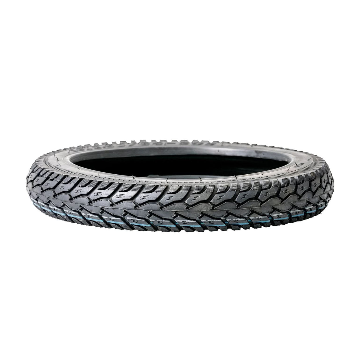 16x2.50 Tubeless Pneumatic Tire for X-Treme Electric Scooters, featuring a close-up of its directional P1095 tread pattern, designed for optimal performance on electric scooters and jogging strollers.