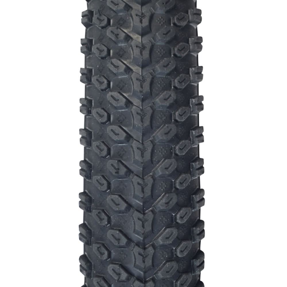 Close-up of the 14x2.125 Knobby Tire for the Swagtron EB5 Pro Electric Bike, showcasing its rugged, knobby tread design, suitable for both soft ground and hard concrete.